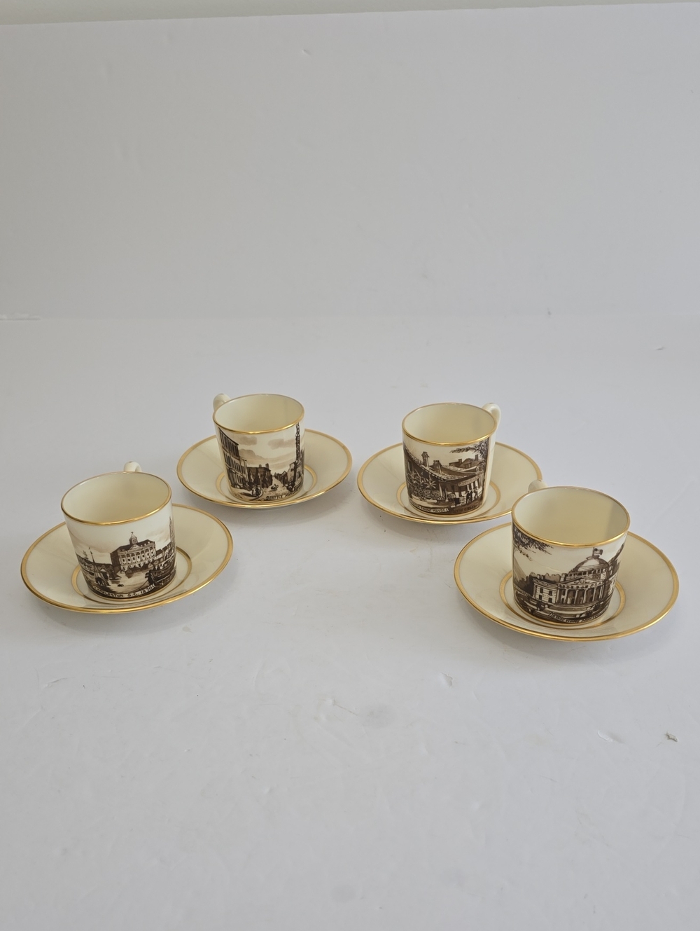 Lenox Historical China Set Of 4 Minga Pope Patchin Cups Saucers